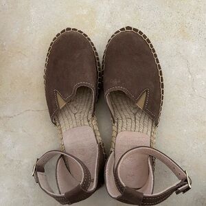 Brown Suede Espadrille Sandals